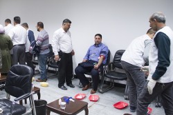 The Central Bank organized a blood donation campaign