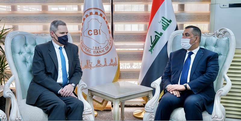 محافظ البنك المركزي العراقي يلتقي سعادة السفير الامريكي في بغداد
