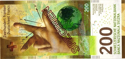 الإصدار الجديد للورقة النقدية فئة (200) فرنك السويسري
