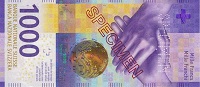 البنك الوطني السويسري طرح في التداول الورقة النقدية الجديدة فئة (1000) فرنك