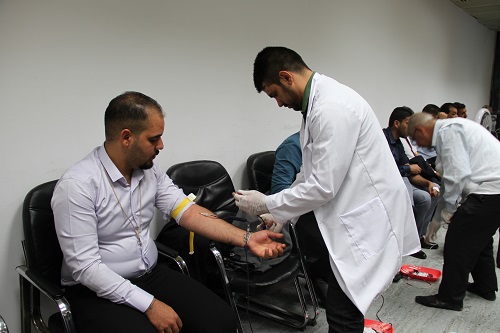 Blood donation campaign at the Central Bank of Iraq