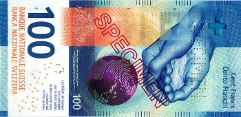 طرح البنك الوطني السويسري في التداول الورقة النقدية الجديدة فئة (100) فرنك