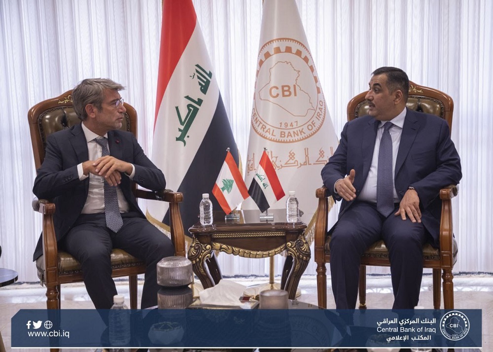 محافظ البنك المركزي العراقي يستقبل وزير الطاقة والمياه اللبناني