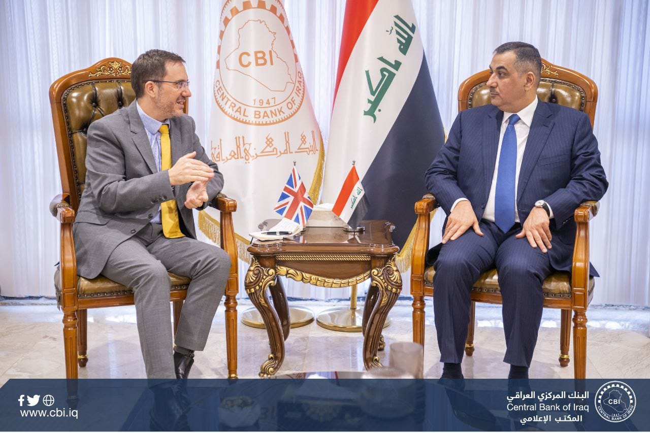 The Governor of the Central Bank of Iraq receives the British Ambassador in Baghdad